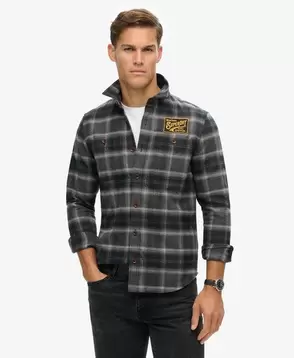 Embroidered Check Overshirt offers at £41.99 in Superdry