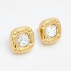 Gold Tone &amp; Clear Crystal Framed Stud Earrings offers at £34.99 in TK Maxx
