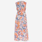 Blue &amp; Coral Patterned Silk Monica Dress offers at £99.99 in TK Maxx