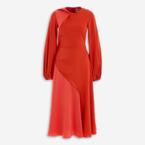 Red Curved Trim Silk Dress offers at £499.99 in TK Maxx