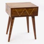 Brass Inlay Wooden Bedside Table 58x46cm offers at £79.99 in TK Maxx