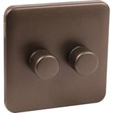Schneider Electric Lisse Mocha Bronze Screwless LED Dimmer 2 Gang 2 Way 100W offers at £45.21 in Toolstation