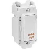 Crabtree Rockergrid 20A 1 Way DP Engraved Rockergrid Switch Module Tumble Dryer offers at £2.2 in Toolstation