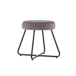 Turio Grey Velvet effect Stool offers at £22 in TradePoint