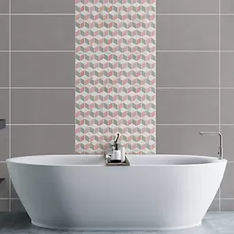 Hexia Blush & grey Polished Marble effect Porcelain Mosaic tile, (L)330mm (W)309mm offers at £8.5 in TradePoint