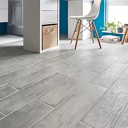 Soft patinated Grey Matt Wood effect Porcelain Wall & floor Tile, Pack of 11, (L)600mm (W)150mm offers at £13.86 in TradePoint