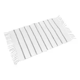 Hand Woven White Stripes Rug 80cm offers at £5 in TradePoint