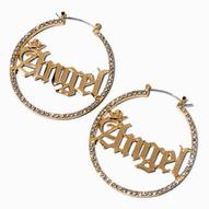 Gold-tone Crystal Angel 70MM Hoop Earrings offers at £7 in Claire's