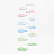 Claire's Club Pastel Gingham Snap Hair Clips - 12 Pack offers at £2 in Claire's