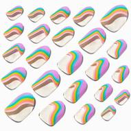 Rainbow Squiggle Stiletto Press On Faux Nail Set - 24 Pack offers at £6 in Claire's