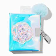 Claire's Club Iridescent Shell Mini Plush Lock Diary offers at £6 in Claire's