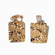 Gold-tone Hammered Square Clip On Drop Earrings offers at £4 in Claire's