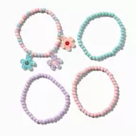 Claire's Club Pastel Flower Stretch Charm Bracelets - 4 Pack offers at £3 in Claire's