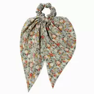 Green Floral Pleated Hair Scrunchie Scarf offers at £4 in Claire's