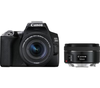 CANON EOS 250D DSLR Camera with EF-S 18-55 mm f/3.5-5.6 III & EF 50 mm f/1.8 STM Lens offers at £769 in Currys