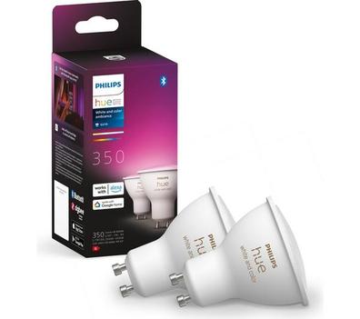 PHILIPS HUE White & Colour Ambiance Smart LED Spotlight - GU10, Twin Pack offers at £67.97 in Currys