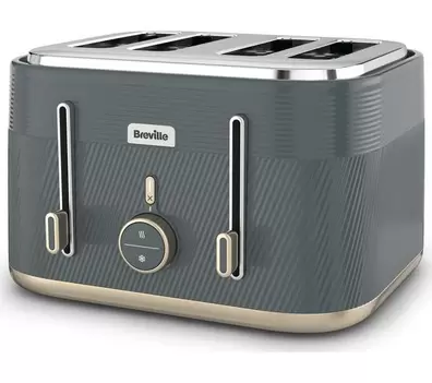 BREVILLE Obliq VTT972 4-Slice Toaster - Grey & Gold offers at £57.97 in Currys