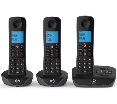 BT Essentials Cordless Phone - Triple Handsets, Black offers at £51.97 in Currys