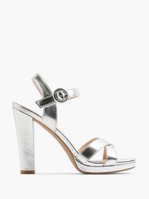 Metallic Silver High Heel With Ankle Strap offers at £29.99 in Deichmann
