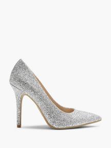 Silver Glitter Stiletto High Heel offers at £29.99 in Deichmann