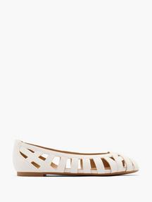 White Open Toe Cut Out Ballet Pump offers at £19.99 in Deichmann