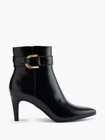 Black High Heeled Ankle Boot with Metal Detail offers at £39.99 in Deichmann