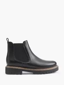 Black Chelsea Boot With Brown Sole Detail offers at £39.99 in Deichmann