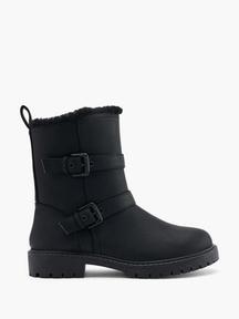 Black Faux Fur Lined Double Buckle Ankle Boot offers at £17.49 in Deichmann