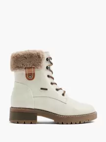 Off White Fur Lined Lace Up Boot offers at £22.49 in Deichmann