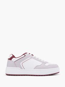 Women's Burgundy Colour Block Court Trainer offers at £13.99 in Deichmann