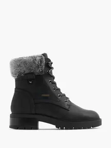 Black Fur Lined Lace Up Boot offers at £22.49 in Deichmann