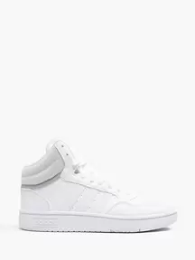 Adidas Teen White Hoops Mid 3.0 Lace-up Trainers offers at £17.49 in Deichmann