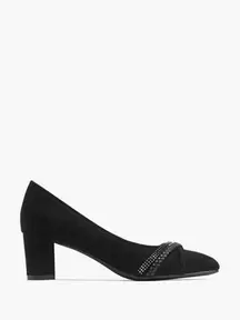 Black Detailed Heeled Ballerina offers at £13.99 in Deichmann