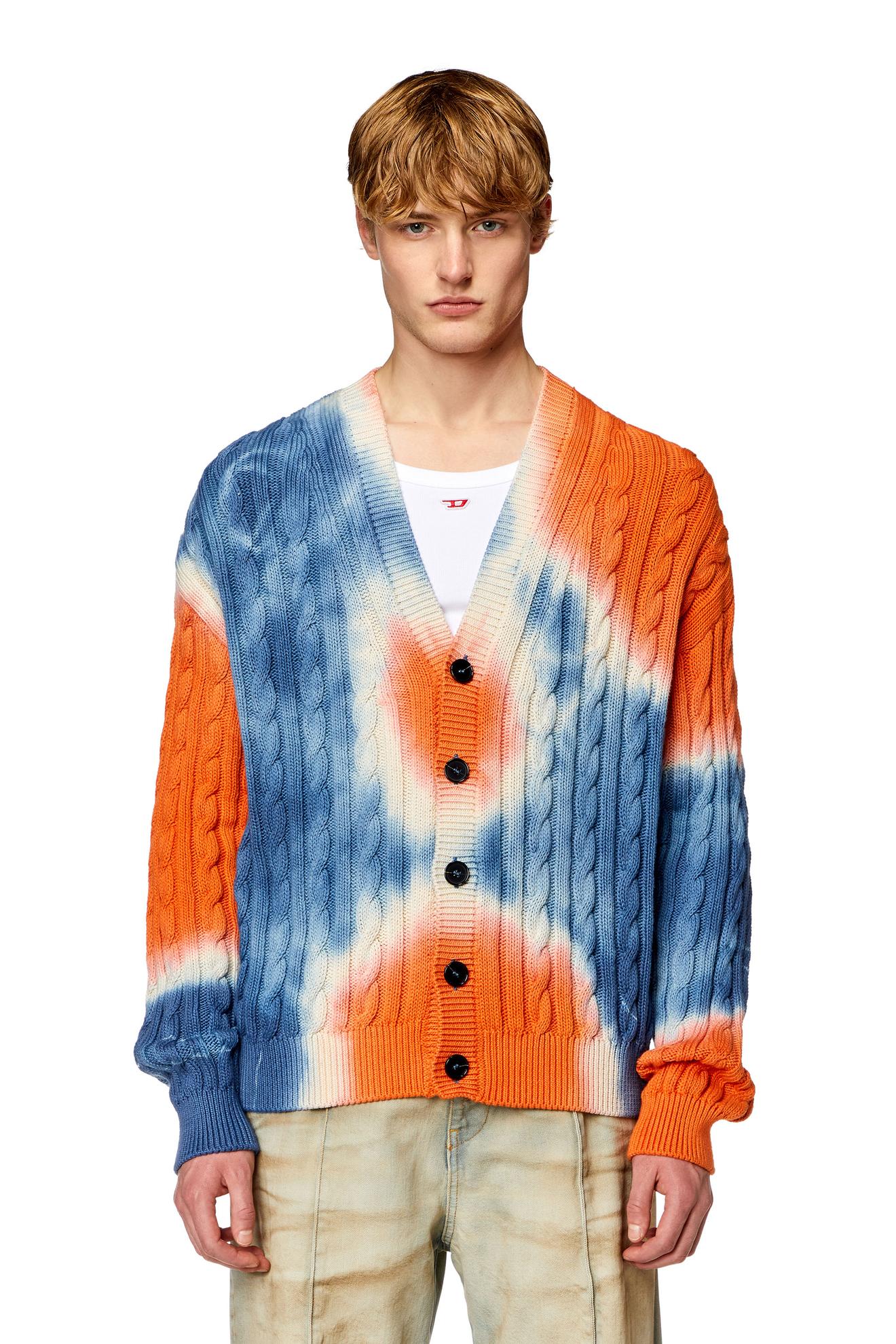 Tie-dye cardigan in cable-knit cotton offers at £460 in Diesel