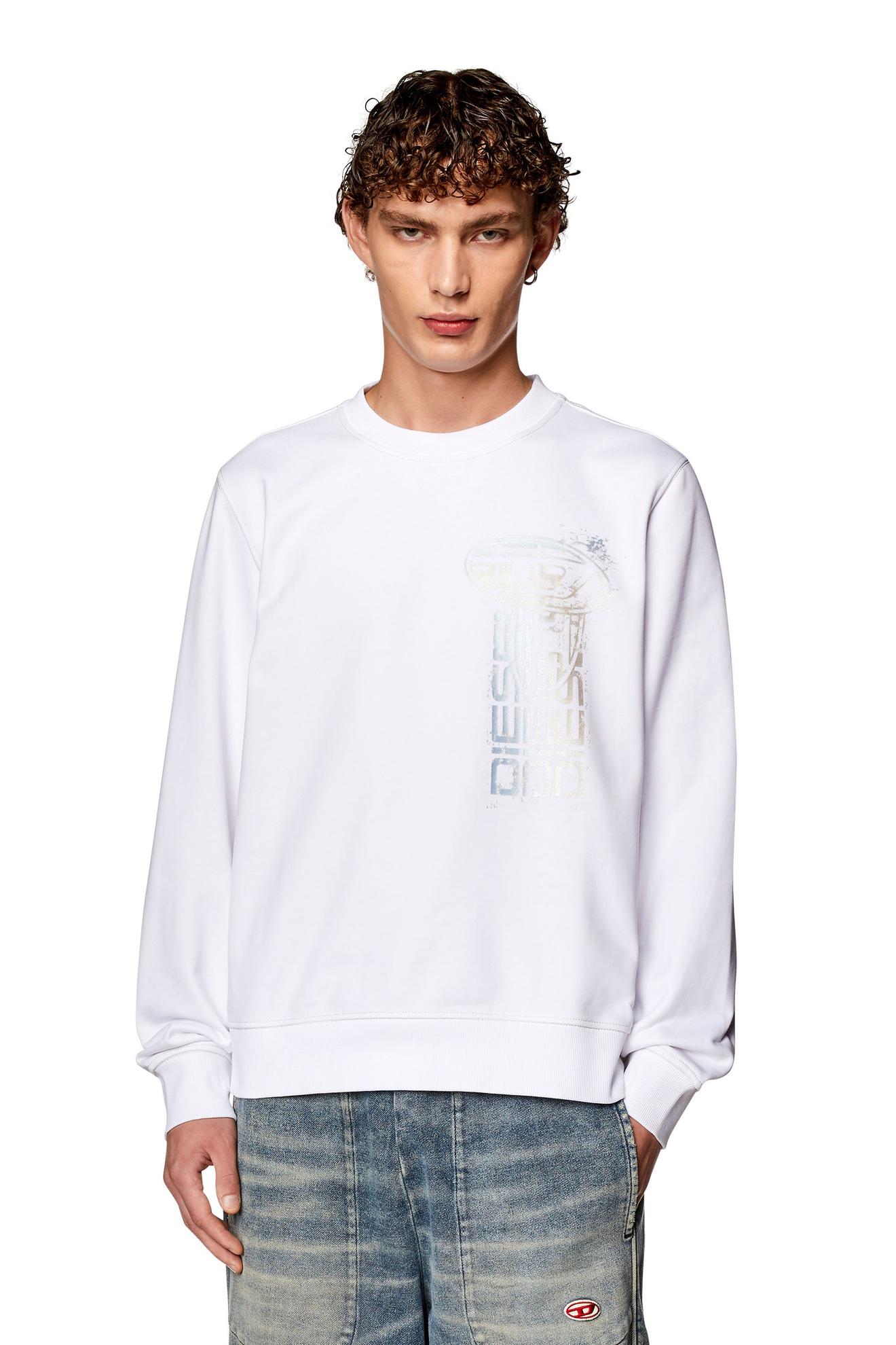 Sweatshirt with metallic logo print offers at £115 in Diesel