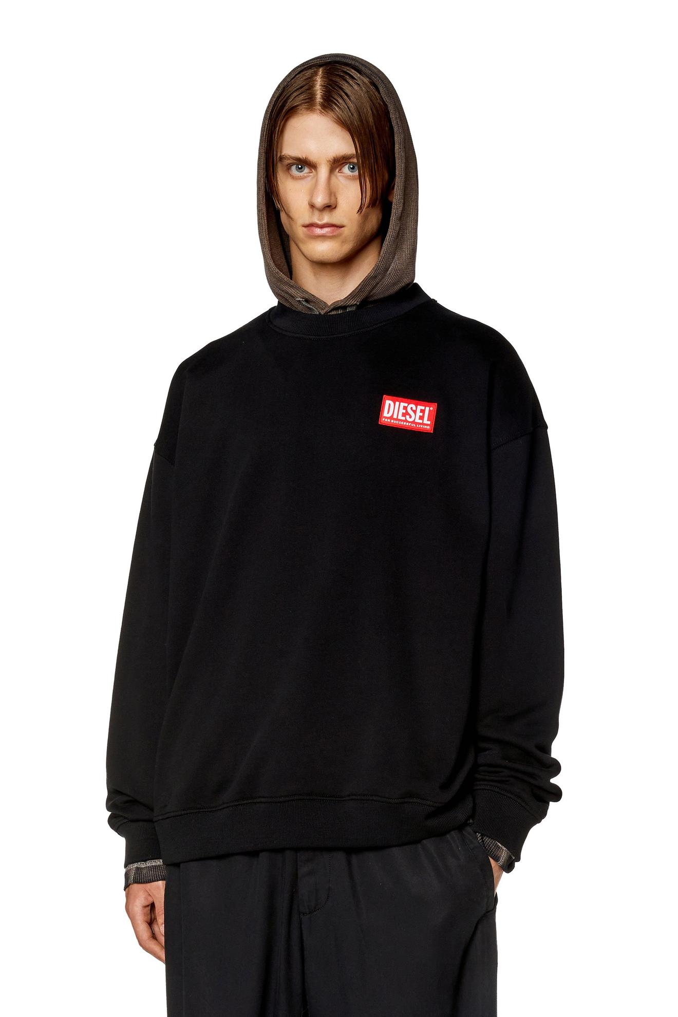 Oversized sweatshirt with logo patch offers at £155 in Diesel