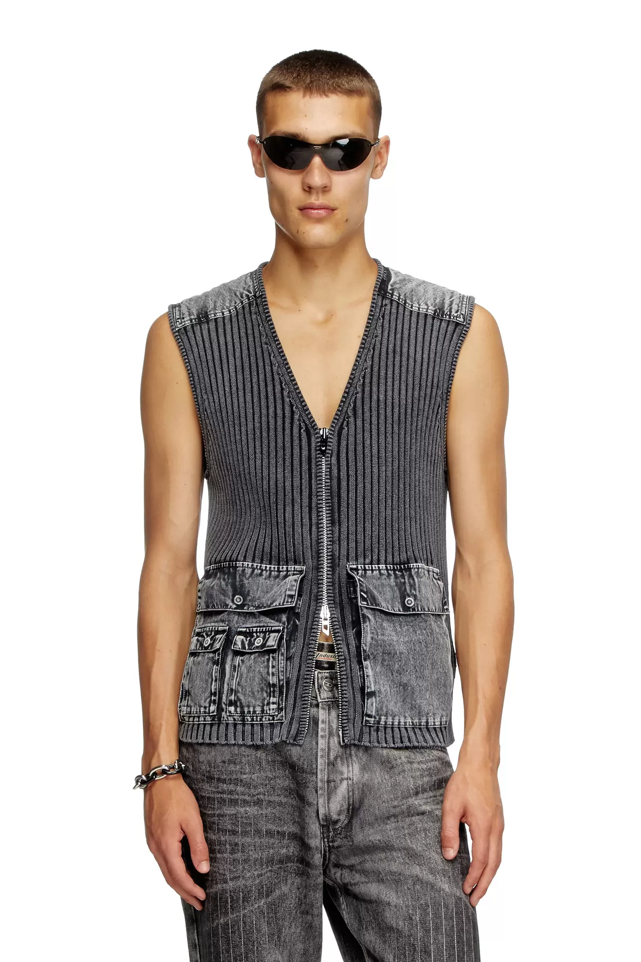 Utility vest with contrast panels offers at £280 in Diesel