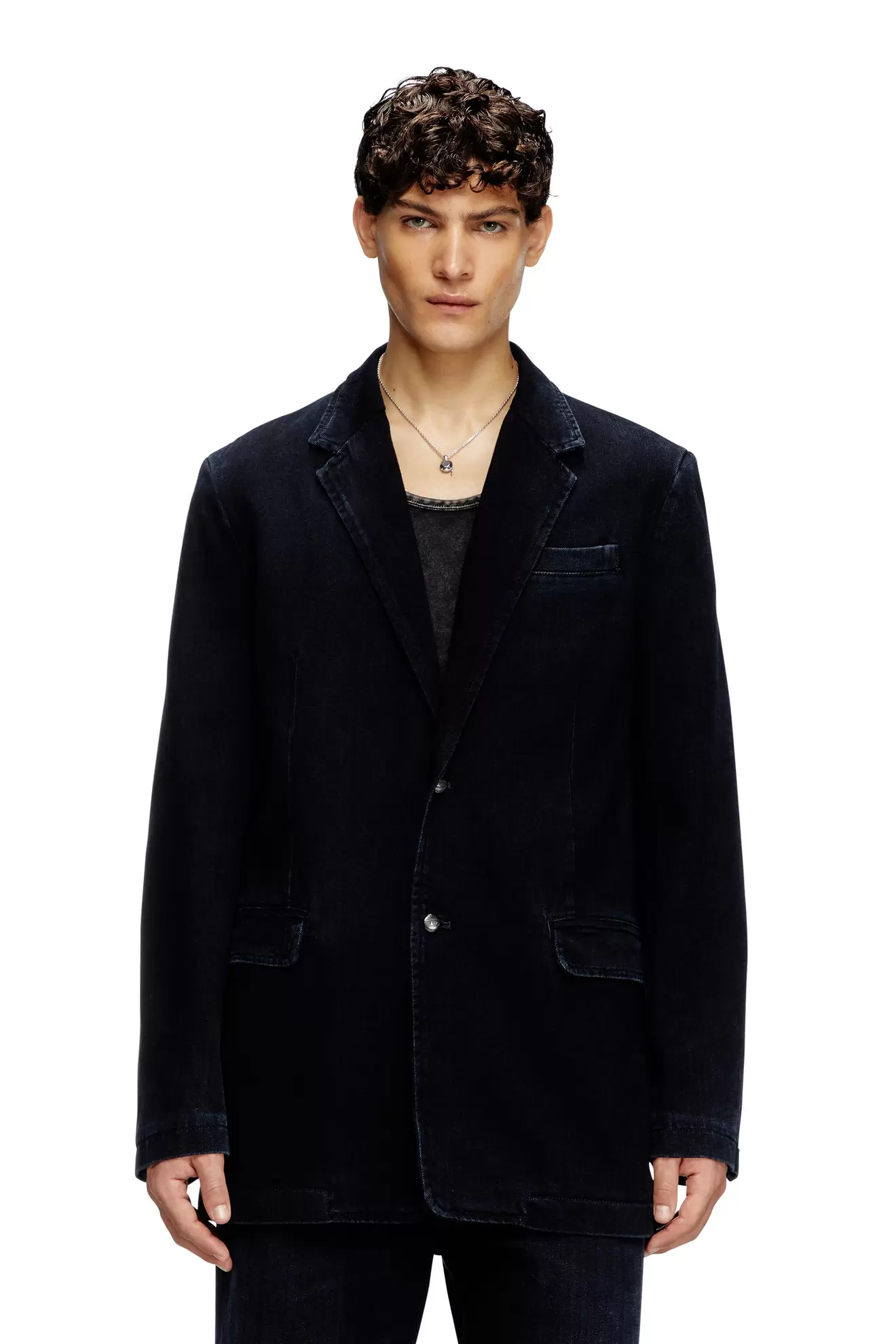 Blazer in lightly treated denim offers at £505 in Diesel