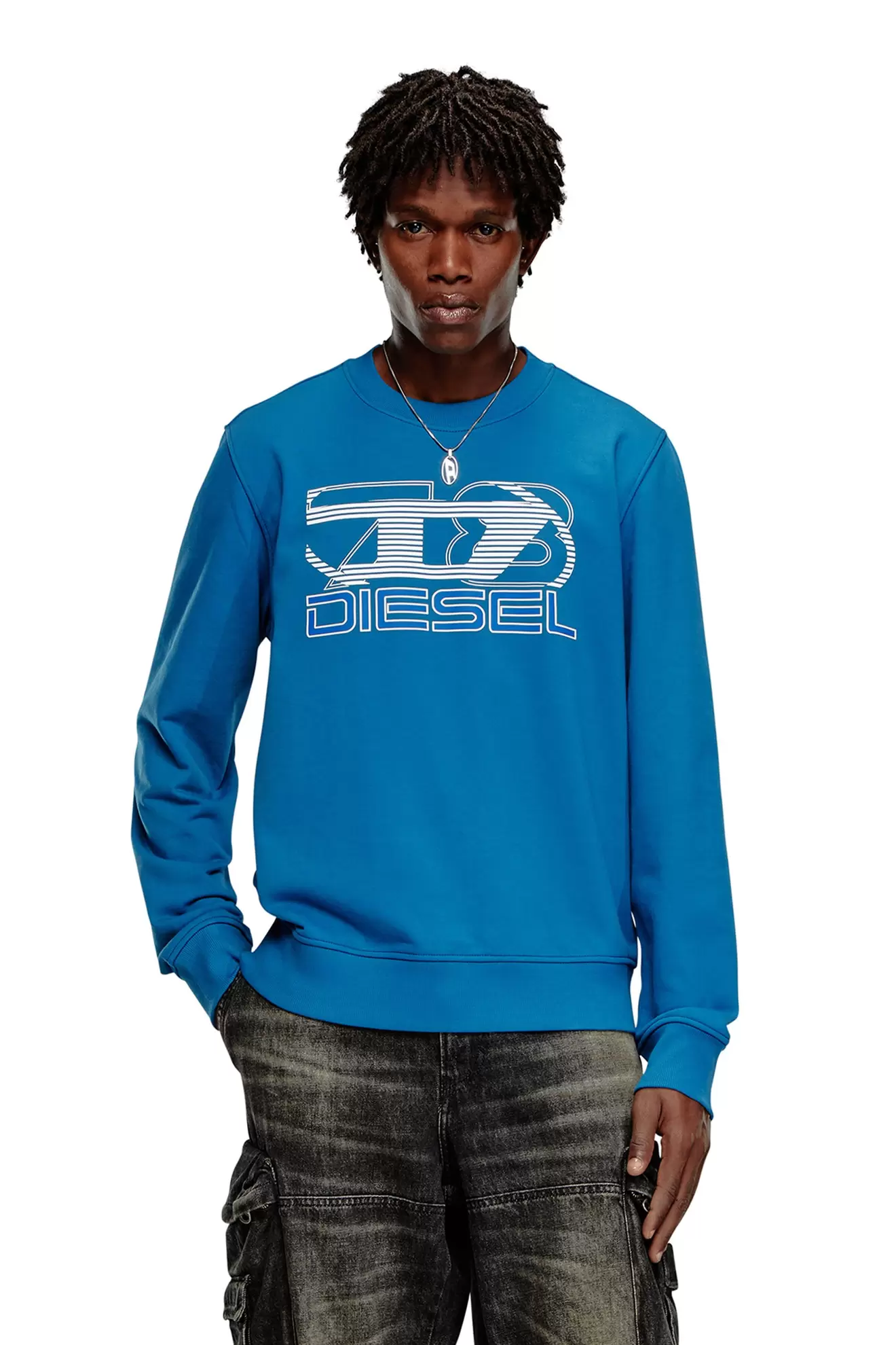 Sweatshirt with logo print offers at £57 in Diesel