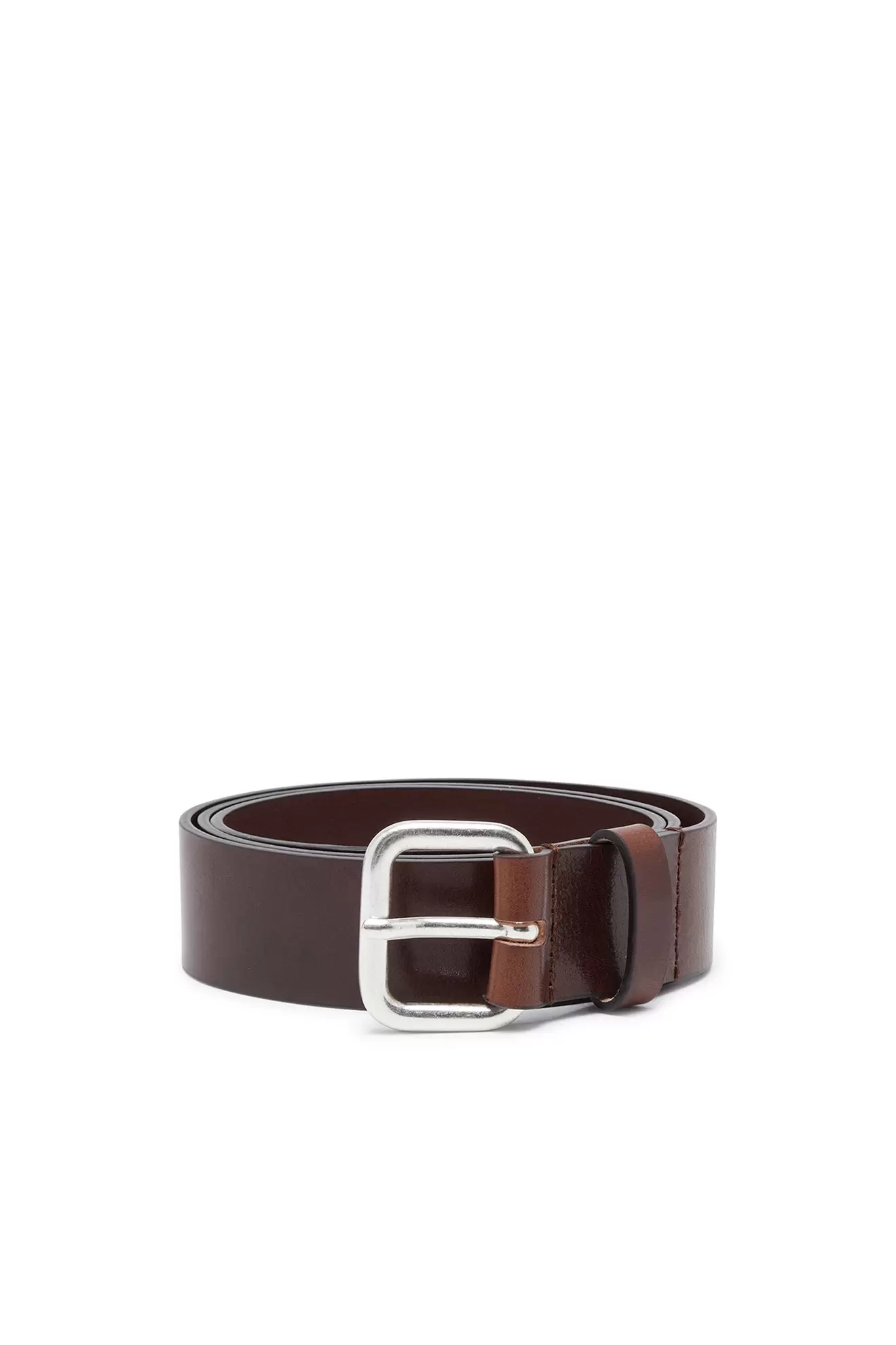 Leather belt with metal logo insert offers at £91 in Diesel