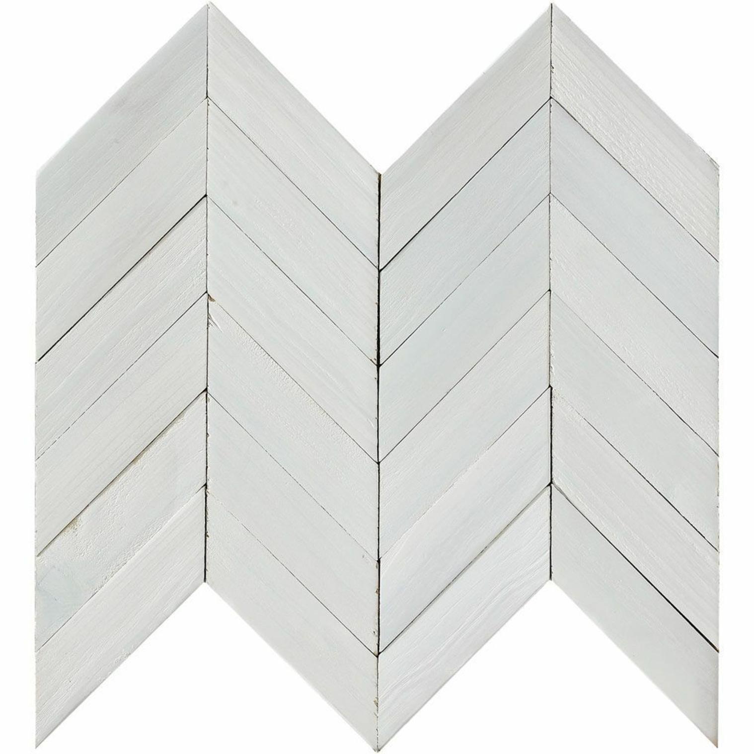 White Wood Chevron Mosaic Tiles offers at £7.95 in Walls and Floors