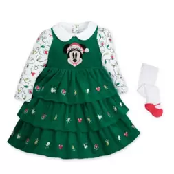 Santa Minnie Mouse Baby Holiday Top, Dress and Tights Set offers at £28 in Disney Store