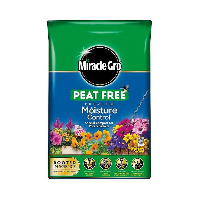 Miracle-Gro Moisture Control Peat Free Compost 40L offers at £8.49 in Webbs