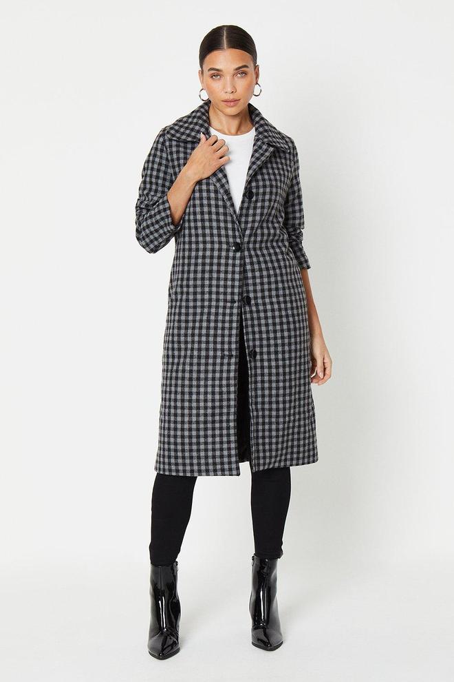Petite Checked Dolly Coat offers at £37.5 in Dorothy Perkins