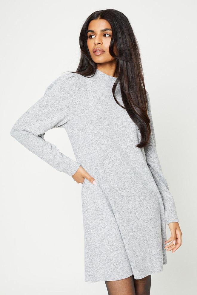 Petite Brushed Soft Touch Puff Sleeve Mini Dress offers at £11.7 in Dorothy Perkins