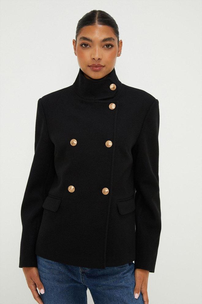 Short Funnel Neck Coat offers at £32.5 in Dorothy Perkins