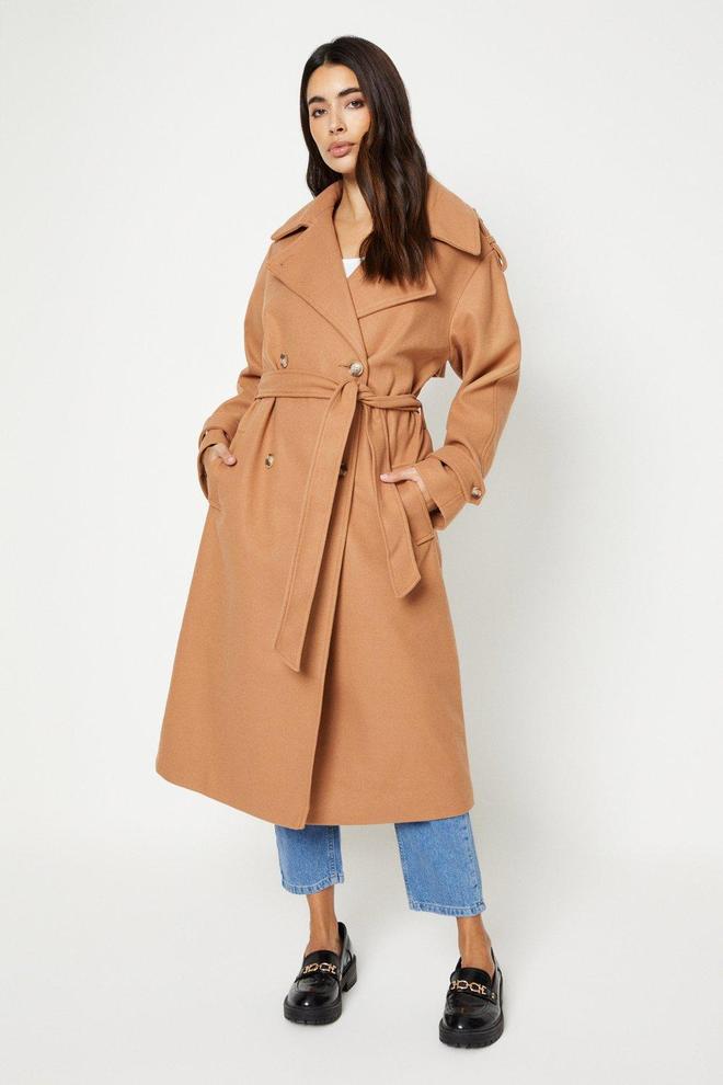 Belted Wool Look Trench Coat offers at £39.6 in Dorothy Perkins