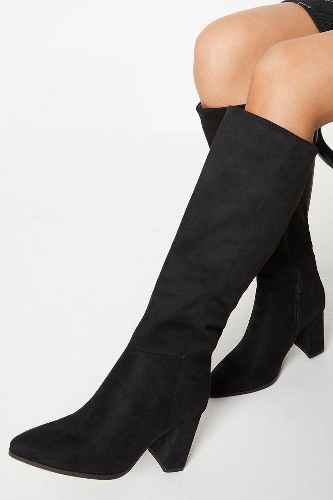 Wide Fit Kimmy Heeled Knee High Boots offers at £22 in Dorothy Perkins