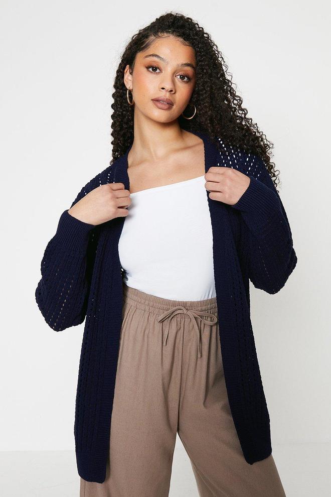 Tall Pointelle Stitch Detail Longline Cardigan offers at £16 in Dorothy Perkins