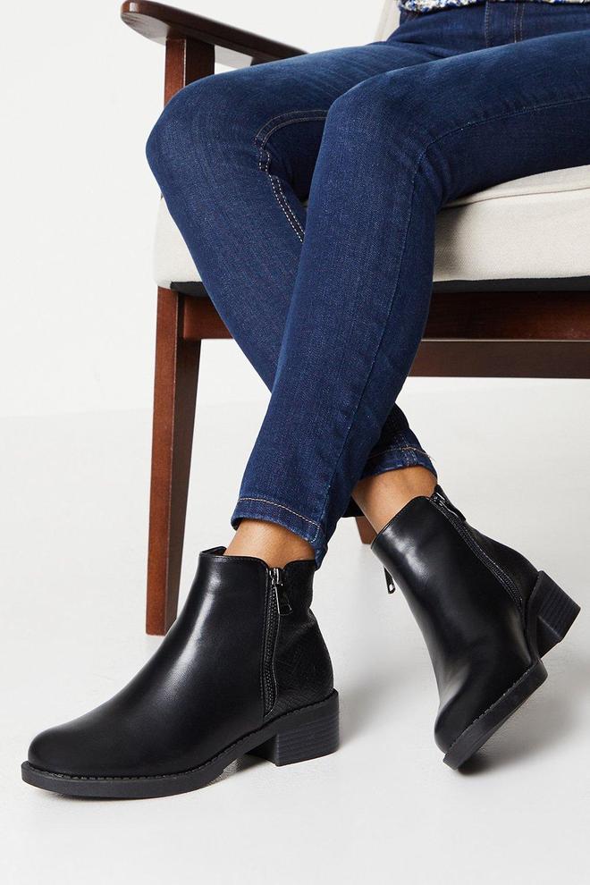 Amethyst Side Zip Ankle Boots offers at £30 in Dorothy Perkins